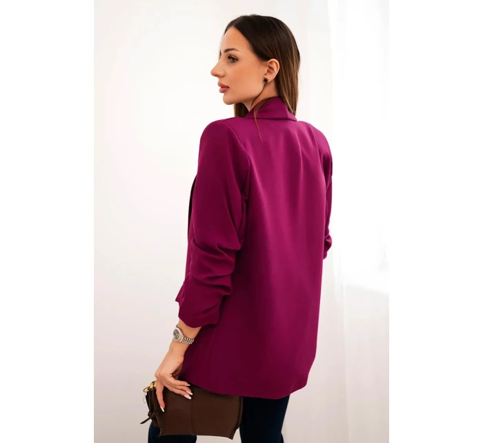 Bunda s klopou elegantní švestka Bunda s klopou elegantní švestka