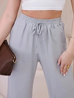 Viskózové kalhoty se širokými nohavicemi šedý