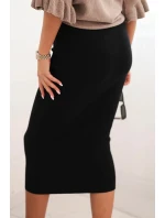 Dámská viskózová tužková sukně s elastickým pasem černá