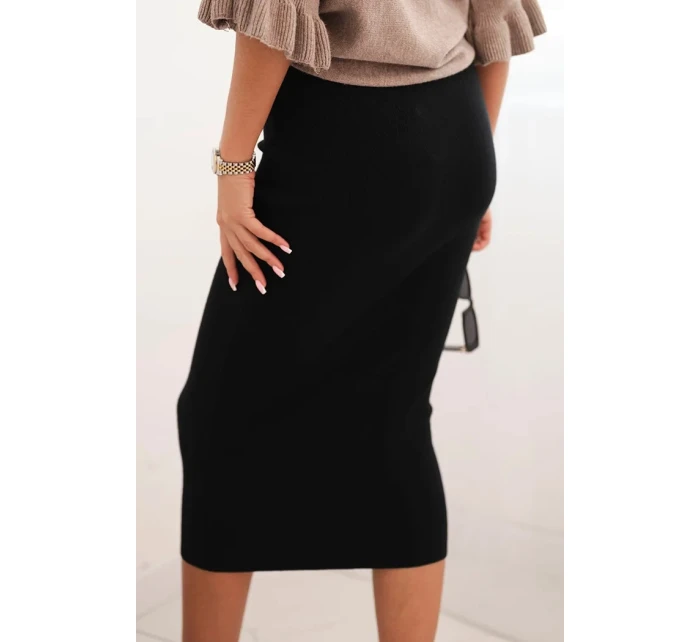 Dámská viskózová tužková sukně s elastickým pasem černá