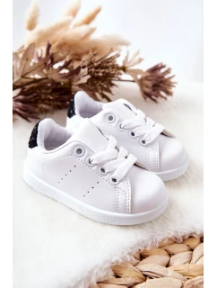 Dětské Tenisky Bíle-Cerné Glossy