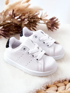 Dětské Tenisky Bíle-Cerné Glossy