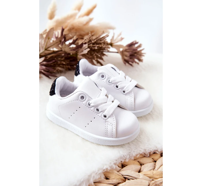 Dětské Tenisky Bíle-Cerné Glossy Dětské Tenisky Bíle-Cerné Glossy