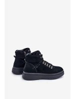 Semišové pánské zimní boty Big Star OO174187 černé