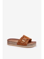 Dámské Pantofle Na Platformě S Přezkou A Camel model 21689943 - Boto Dámské Pantofle Na Platformě S Přezkou A Camel model 21689943 - Boto