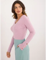 Sweter AT SW model 20493466 jasny fioletowy - FPrice Sweter AT SW model 20493466 jasny fioletowy - FPrice