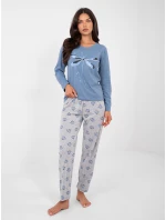 Pyžamo DU PI FP 008.30 šedomodré Pyžamo DU PI FP 008.30 šedomodré