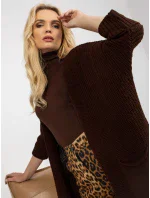 Dámský svetr LO SW LK 3002 kardigan.98P tmavě hnědý Dámský svetr LO SW LK 3002 kardigan.98P tmavě hnědý