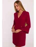 M876 Šaty s širokými manžetami - bordó M876 Šaty s širokými manžetami - bordó
