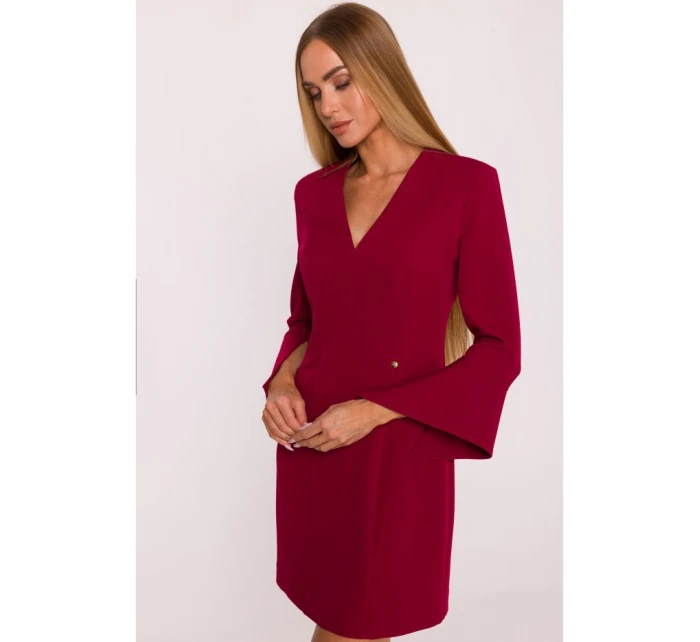M876 Šaty s širokými manžetami - bordó M876 Šaty s širokými manžetami - bordó