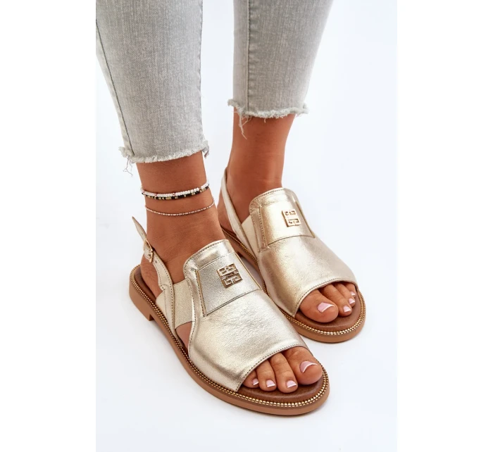 Dámské kožené sandály Zazoo zlaté Dámské kožené sandály Zazoo zlaté