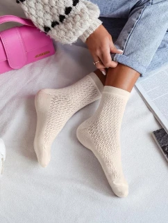 Dámské ażurowé ponožky – ecru