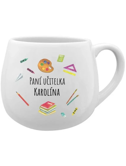 PANÍ UČITELKA KAROLÍNA - bílý keramický hrníček 300 ml