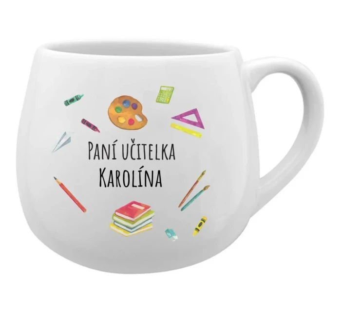 PANÍ UČITELKA KAROLÍNA - bílý keramický hrníček 300 ml