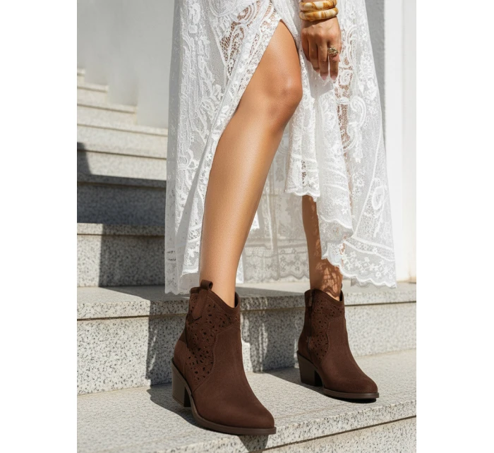 Dámské hnědé boty FashionStreet ZY1356