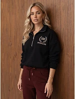 Bluza damska ocieplana ze stójką i czarna model 22554597 - FashionStreet Bluza damska ocieplana ze stójką i czarna model 22554597 - FashionStreet