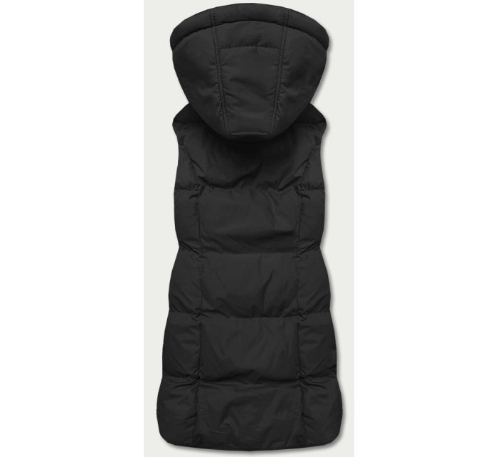 Černá péřová dámská vesta s kapucí model 17655322 - J.STYLE