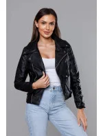 Černá bunda ramoneska s klopami model 18117106 - Forget me not FASHION