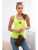 Žebrovaná halenka s halenkou žlutá neonová Žebrovaná halenka s halenkou žlutá neonová