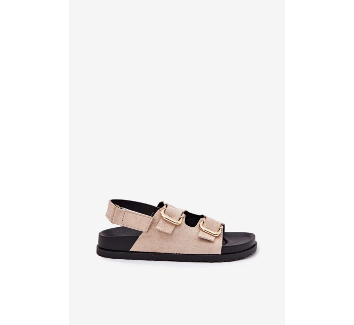 Dámské sandály s přezkami světle béžové Seladith