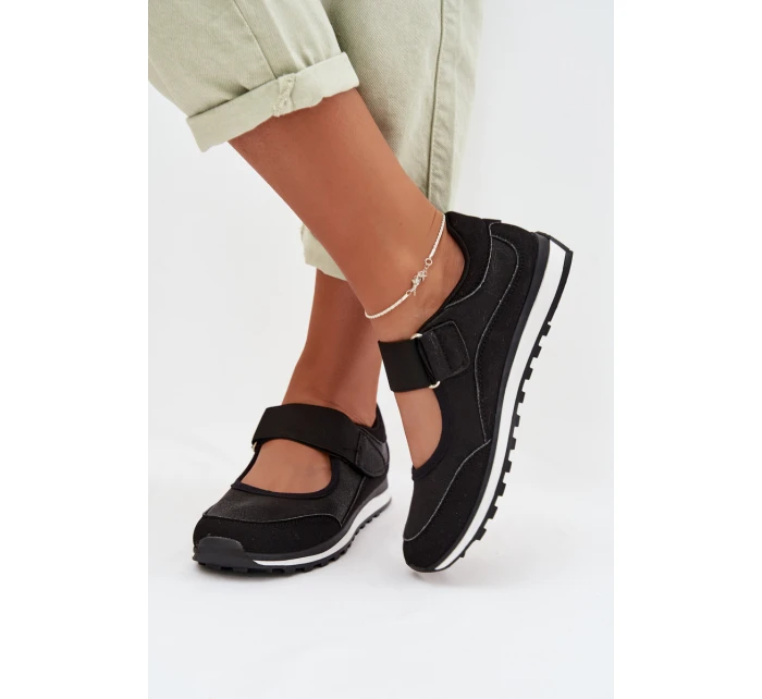 Sportovní dámské polobotky na suchý zip Černé model 22026554 - EVENTO