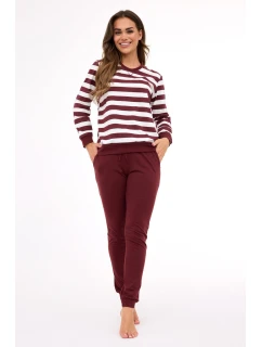 Dámské pyžamo MOLLY 3 635/468 Bordó s ecru - Cornette