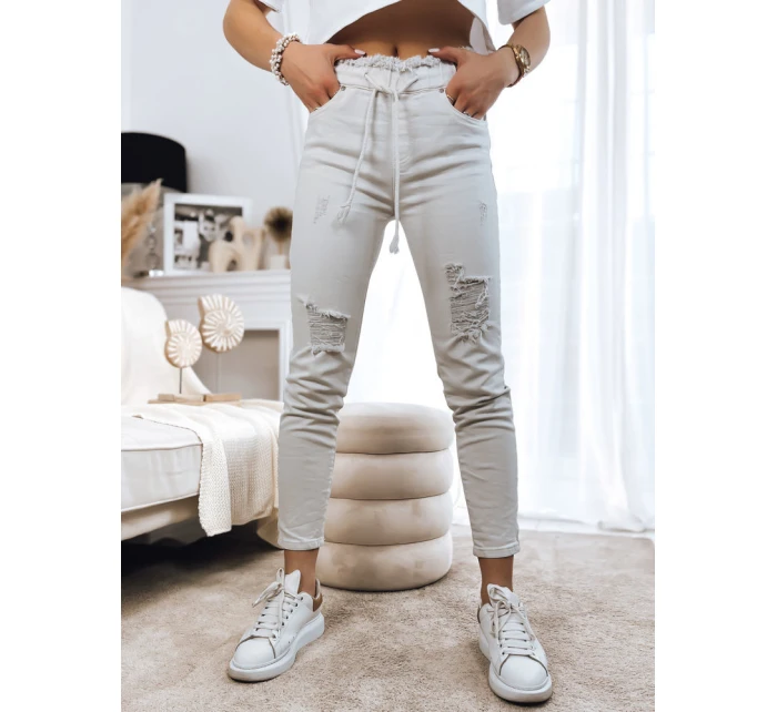 Dámské džínové kalhoty MAYO light beige FashionStreet UY1378