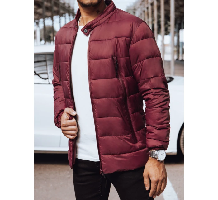 FashionStreet pánská bordó prošívaná bunda TX4443 FashionStreet pánská bordó prošívaná bunda TX4443