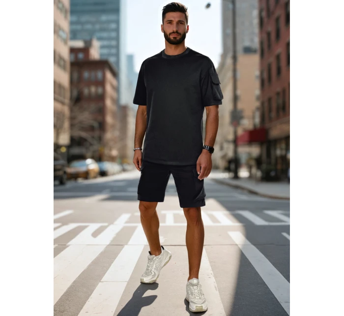 Pánská základní černá souprava FashionStreet AX0799 Pánská základní černá souprava FashionStreet AX0799