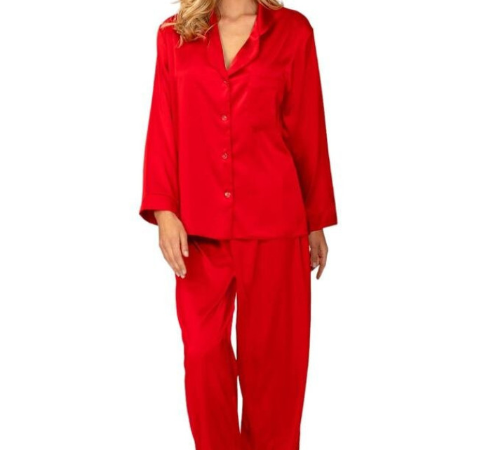 Dámské saténové pyžamo Amina červené