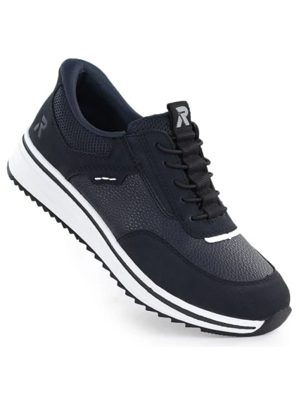 Dámské vysoké boty model 21948533 v tmavě modré barvě - Rieker