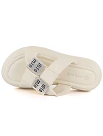 Dámské žabky na platformě se zirkony béžové Potocki 16347