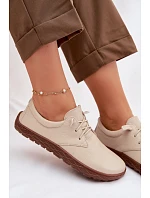 Kožené dámské polobotky Barefoot Zazoo 10189 Béžové Kožené dámské polobotky Barefoot Zazoo 10189 Béžové