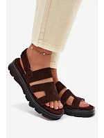 Dámské sandály z semiše Big Star model 22064147 Čokoládové - Big Star Shoes