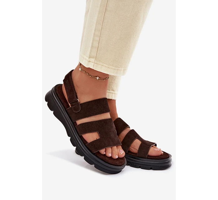 Dámské sandály z semiše Big Star model 22064147 Čokoládové - Big Star Shoes