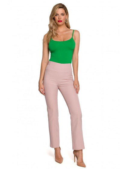 model 18004502 Kalhoty s rovnými nohavicemi krepová růžová - Makover