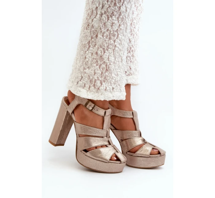 Sandály na podpatku model 198400 Step in style Sandály na podpatku model 198400 Step in style