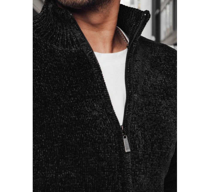 Pánský rozepínací svetr černý Dstreet model 21982388 - FashionStreet