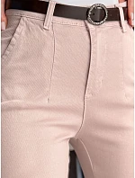 Dámské bavlněné kalhoty slim fit s páskem TAIRONIK pink FashionStreet UY2548