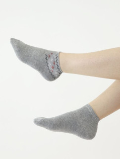 Ponožky 522 šedé s ozdobnou aplikací