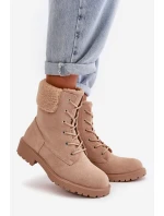 Dámské zateplené boty na zip Beige model 21667404 - Boto Dámské zateplené boty na zip Beige model 21667404 - Boto