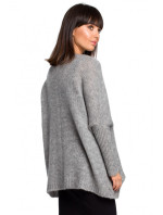 BK018 Lehký svetr nadměrné velikosti - šedý