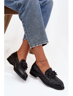 Dámské polobotky (mokasíny) s ozdobou Murelle – černé