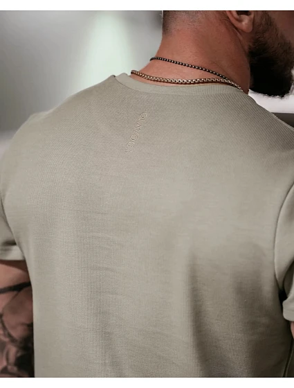 Pánské tričko model 18539883 khaki - Ola Voga Pánské tričko model 18539883 khaki - Ola Voga