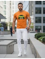 Pánské tričko s potiskem auta oranžové FashionStreet NX5015R Pánské tričko s potiskem auta oranžové FashionStreet NX5015R