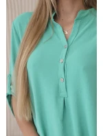 Halenka s prodlouženým zadním dílem tmavá máta Halenka s prodlouženým zadním dílem tmavá máta