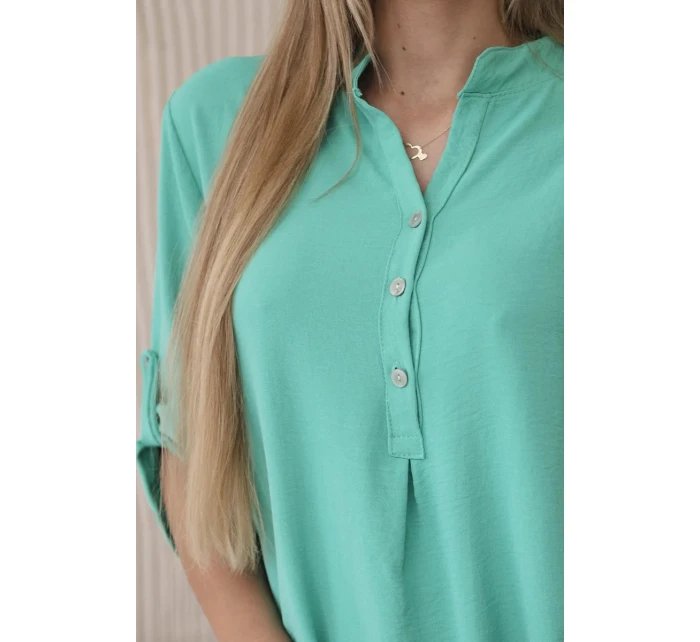 Halenka s prodlouženým zadním dílem tmavá máta Halenka s prodlouženým zadním dílem tmavá máta