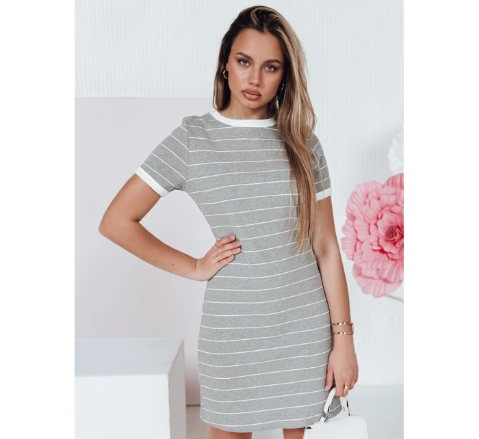 Dámské mini pruhované šaty FITLINES šedé FashionStreet EY2580