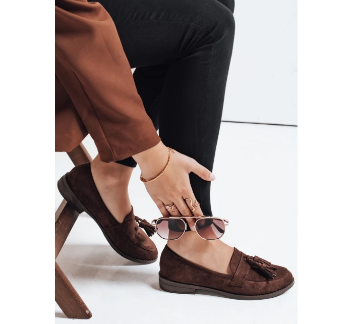 Dámské semišové hnědé mokasíny model 21993215 - Dstreet