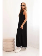 Dámská souprava z viskózy s rozepínací mikinou a dlouhou sukní černá Dámská souprava z viskózy s rozepínací mikinou a dlouhou sukní černá